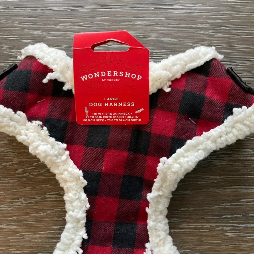 NWT Wondershop Target Buffalo Print Dog Harness Large